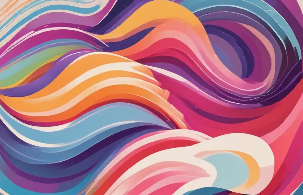 Graphic with an abstract, stepped wavy pattern.